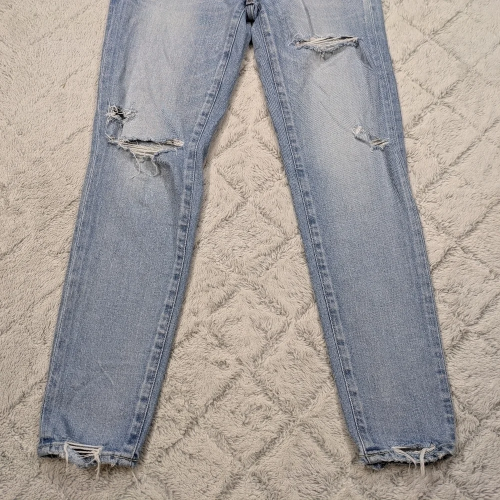 Moussy Jeans Women's 25 Blue Light Vintage Qualls Skinny Distressed Cotton 26”